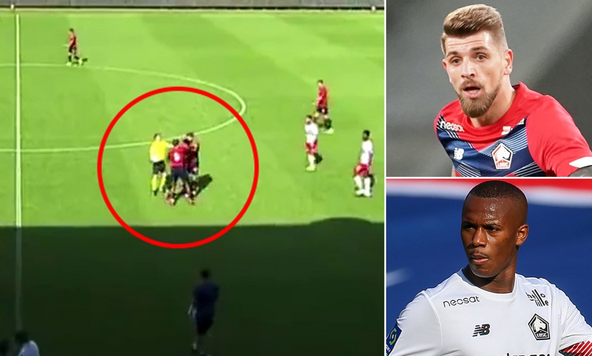 Lille "muối mặt" vì cầu thủ đánh nhau ngay trên sân